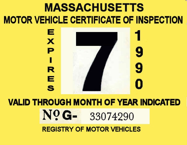 (image for) 1990 Massachusetts inspection sticker